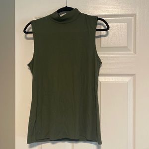 Olive green turtle neck tank